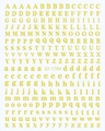 Classic gold letter nail stickers set with 3D embossed texture and A-Z alphabet patterns - 1784-Gold