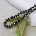 Strand of 6mm faceted dark grey crystal glass beads for jewelry making and phone chains - 4*6mm (Approx. 100pcs) / Half Black Interior Multicolor