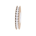 Classic white heart-shaped wave ribbon on a brown spool for bouquet decoration - 8mm/5m / White
