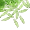 Light green translucent leaf-shaped acrylic loose beads for DIY jewelry making - 10pcs/Pack / 23x6.5mm / Dark Green