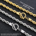 Golden and silver 8mm thick rope chain necklace with toggle clasp for men - Round Striped Toggle Style 2