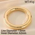 Bracelet jonc en acier inoxydable plaqué or 18K poli, épaisseur de 13mm - Extra Épais Massif Or (KB188664-GC)