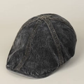 Dettaglio della coppola in denim lavato che mostra il tessuto e le cuciture di qualità - M(56-58cm) / Nero