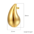 18K gold plated hollow teardrop earrings measuring 39mm by 21mm in stainless steel - Large Hollow Gold