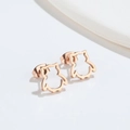 Cute owl hollow stainless steel stud earrings in rose gold finish for daily wear - Owl / Rose Gold