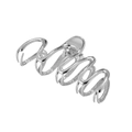Pinza per capelli in metallo argentato a forma di serpente con design moderno traforato - Argento