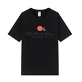 Black Mother's Day Brunch T-shirt featuring a red rose print and casual round neck - XS / Tops / Black