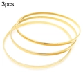 Minimalistische 3-teilige goldene Stapelarmbänder aus Titanstahl mit poliertem Finish - Innendurchmesser 55mm / 3mm Gold (3 Ringe)