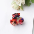 Exquisite 3cm colorful tortoise shell patterned hair claw clip for elegant half-up hair - Multicolor