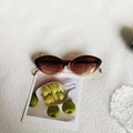 Retro cat-eye sunglasses with tortoiseshell frame and brown gradient lenses - Brown to Champagne Gradient