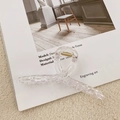 Large matte coffee brown acrylic hair claw clip with gold spring for thick hair - 11cm / Clear