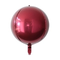 Spherical metallic wine red 4D aluminum foil balloon with mirror finish and round design - 18 Inch / Garnet Red