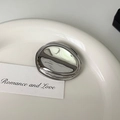 Polished silver irregular oval stainless steel brooch on white ceramic tray - 6# Silver Solid Oval Brooch