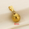 Colgante de bola minimalista de 8mm en acero inoxidable dorado con acabado espejo - Colgante de Esfera Dorada 8mm (KP120430-Z)
