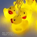 LED string light featuring 10 yellow cartoon rubber ducks with warm glowing effect - Warm White Small Duck (1.8m 10 LEDs - 2AA Constant Light Battery Box)