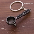 3D coffee portafilter keychain with black zinc alloy handle and silver keyring - Portafilter (Black)