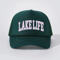 Dunkelgrüner Lake Life Trucker-Hut mit atmungsaktivem Netz und verstellbarem Verschluss - Dunkelgrün
