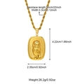 Collana in acciaio inossidabile placcata oro 18k con ciondolo quadrato a leone - Testa di leone