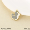 Cartoon-Hundeanhänger für DIY-Schmuck aus Goldmetall mit grauen Emailledetails - Grau-Weißer Hunde-Stil (KLJ10464-ZLA)