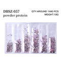 Flatback powder protein nail rhinestones set in a six-grid box for DIY nail art - Mixed Sizes SS4-SS16 Around 1440 Pieces / Pink Opal