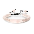 Natur Rosa Quarz Perlenarmband mit verstellbarem schwarzem Webseil auf weißem Grund - Verstellbarer Geflochtener Stil / Rose Quartz Braided (CB00401)