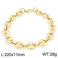 Golden titanium steel anchor link bracelet with 220mm length and 11mm width dimensions - Gold Color 220*11mm (KB206646-ZCG)