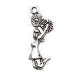 Silver alloy cheerleader pendant charm with jumping girl pose for DIY jewelry making - Cheerleader Jumping