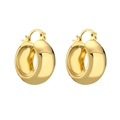 Eleganti orecchini a cerchio placcati oro 14K con zirconi geometrici scintillanti - Stile Minimalista a Cerchio Liscio (CE00141YH)