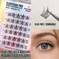 Cils en grappes avec colle gelée transparente pour un volume naturel et dense - Auto-adhésif Style Gypsophile