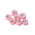 Pink polymer clay snowman disc beads for DIY handmade jewelry and bracelet making - Pink Snowman