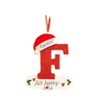 Macro shot of personalized Christmas letter F ornament with Santa hat and gold ribbon - Letter F Style(6)