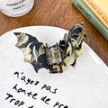 Pinza per capelli a forma di pipistrello in acetato marmorizzato nero e verde di lusso - 8.5cm / Giallo e Nero