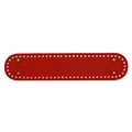 Red oval PU leather bag base with golden metal feet and pre-punched holes for DIY crochet - Red