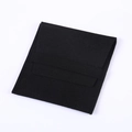 Premium black microfiber jewelry pouch with flap closure for rings and necklaces - Flip-top Style / Black