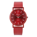 Orologio al quarzo da donna con cinturino a maglia rosso e quadrante rosso soleil - Rosso