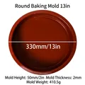 Extra große 13-Zoll-Rundbackform aus ziegelrotem Silikon mit 2125 ml Volumen - Runde Kuchenform 13 Zoll Kaffeebraun