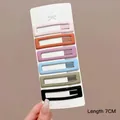 Set of six matte 7cm rectangular hair clips in assorted colors on display card - 88# Elegant Matte Set - 6Pcs
