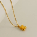 18K gold plated minimalist necklace featuring a 3D bubble letter K pendant on a fine chain - Letter K