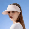 Women's UPF50+ sun visor hat in light pink with adjustable open top design - Pink