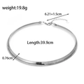 Minimalist silver flat snake chain necklace made of premium stainless steel with glossy finish - Silver Flat Snake Chain Necklace (NK-205)