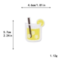 Embroidered drink cup patch with lemon slice and straw, size 4.6cm by 5.7cm for DIY decor - Lemon Yellow Drink