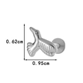 Silver hummingbird titanium labret stud with 0.95cm width and 0.62cm height dimensions - Silver Hummingbird Style (T2524-5#银)
