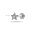Silver G23 titanium labret stud with 0.54cm star top design for cartilage piercing - 590-7# Silver Five-pointed Star