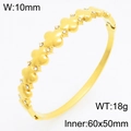Elegant vintage gold floral bangle bracelet featuring sparkling stones with a secure hinge clasp - Clover Rhinestone Style (KB210734-KSZ) / Gold