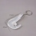 Realistic peeled shrimp keychain pendant made of PVC resin with metal ring 7.5cm - Transparent Curved Shrimp (Keychain/No Eyes)