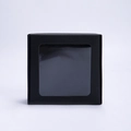 Square black kraft paper box with transparent window for jewelry and handmade soap - 350g Black Paper Box (With Window)