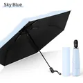 Sky blue automatic folding umbrella with UV protection coating and matching capsule case - Sky Blue (Black Glue)