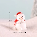 Miniature resin snowman figurine with red hat and scarf, 3.2cm height decor - Gift Giving Snowman No. 5