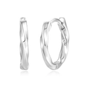 Orecchini Mobius in argento S925 con texture intrecciata e design a onde irregolari - Argento 925 / Oro Bianco