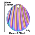Pendentif coquillage en acier inoxydable arc-en-ciel avec dimensions et poids indiqués - Coquillage / Arc-en-ciel